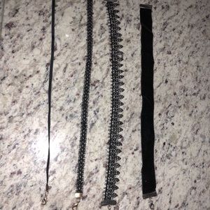 💖4 piece black choker set